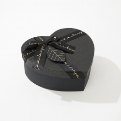 Caja de regalo con forma de corazón de color negro, 15 x 18 x 7,5 cm