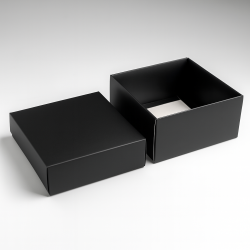 12 cajas de regalo de cartón para montar, 13 x 13 x 6 cm - negro