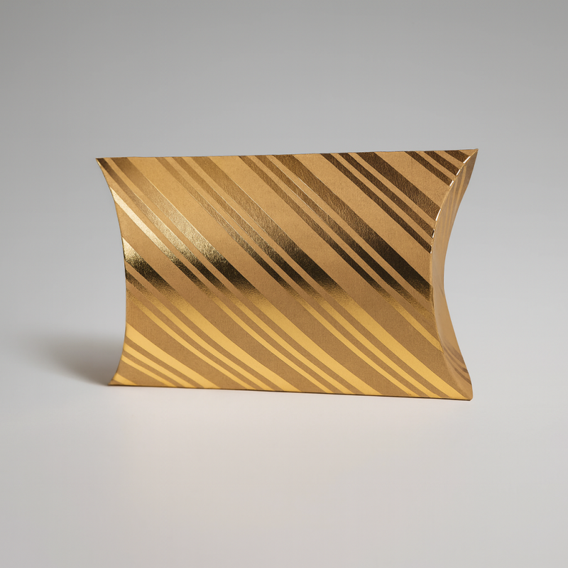 6 bolsitas kraft con diseño de rayas doradas 12x20x5 cm