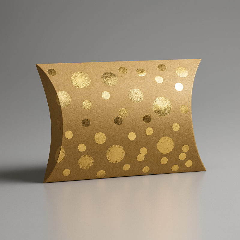 6 bolsitas piramidales de papel kraft con lunares dorados 12x20x5cm