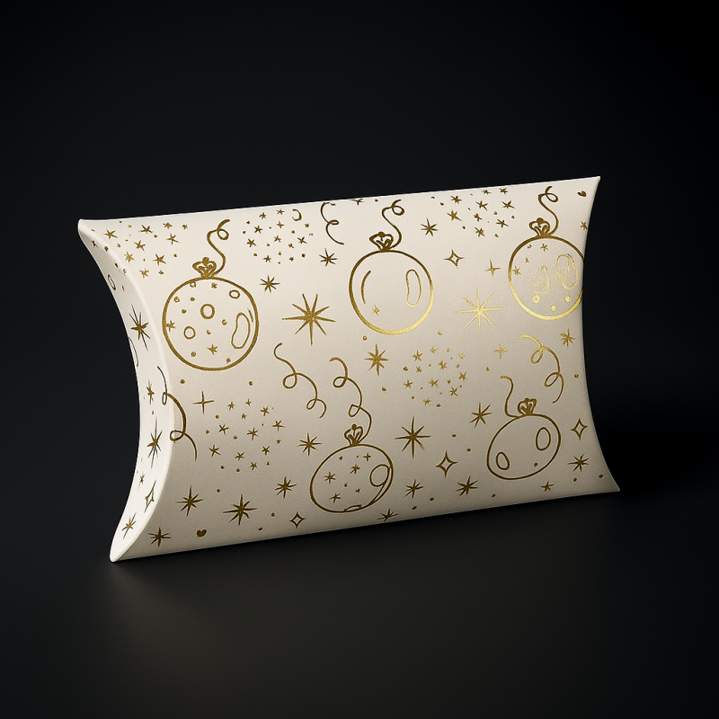 6 cajas de regalo berlingot blancas con motivos de globos 12x20x5 cm