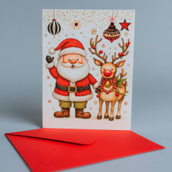 Lote de 12 tarjetas de Navidad (4 diseños) + 12 sobres