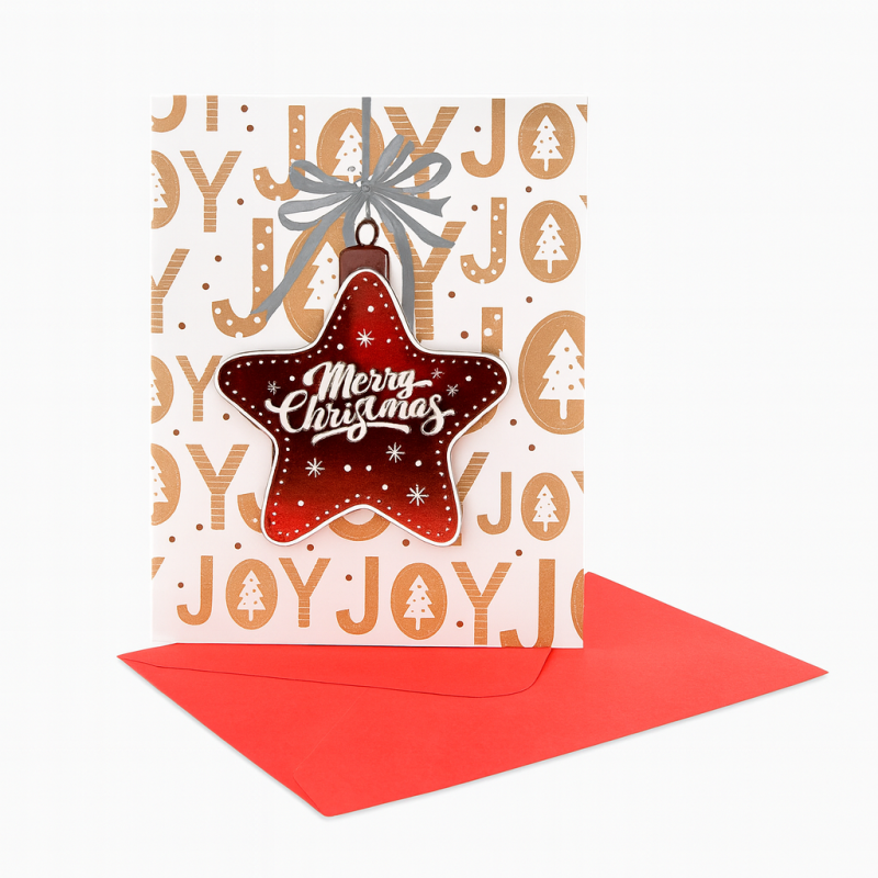 Lote de 12 tarjetas en relieve con sobre con motivos de navidad
