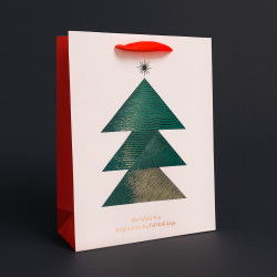 Lote de 12 bolsas de regalo de navidad rojas y verdes - 18x8x24 cm
