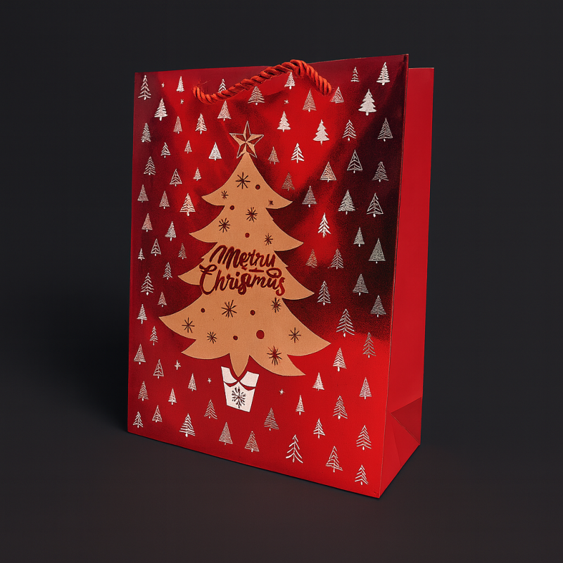 Lote de 12 bolsas de navidad rojas y blancas, 4 modelos surtidos