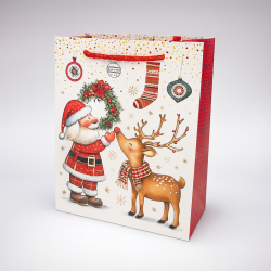 Lote de 12 bolsas de regalo de navidad - 12 x 7 x 15,5 cm