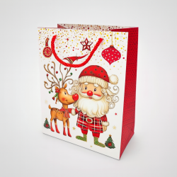 Lote de 12 bolsas de regalo de navidad - 12 x 7 x 15,5 cm