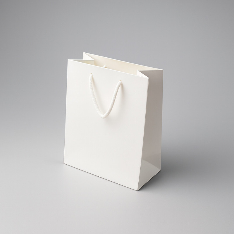Lote de 12 bolsas de regalo blancas de 26 x 12 x 32 cm