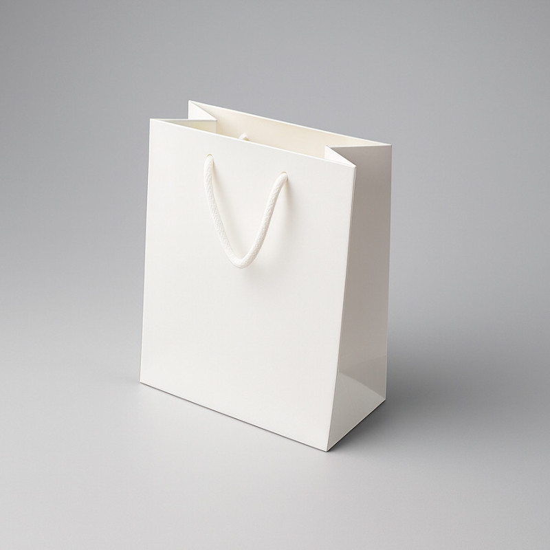Lote de 12 bolsas de regalo grandes blancas 31x12x42cm
