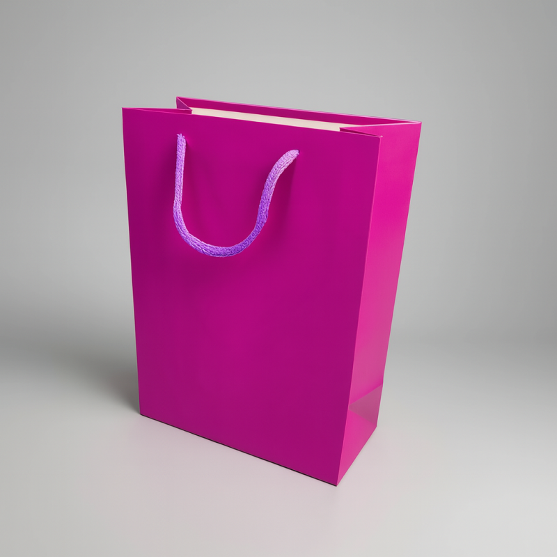 Lote de 12 bolsas de regalo grandes rosa magenta de 31 x 12 x 42 cm