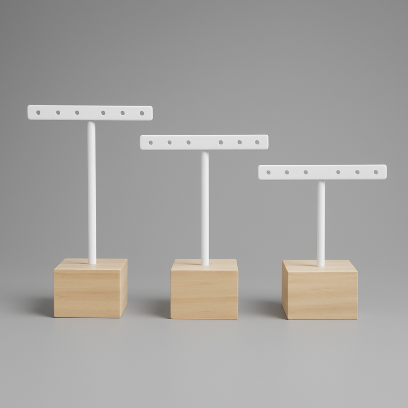Lote de 3 pequeños joyeros de metal blanco con base de madera