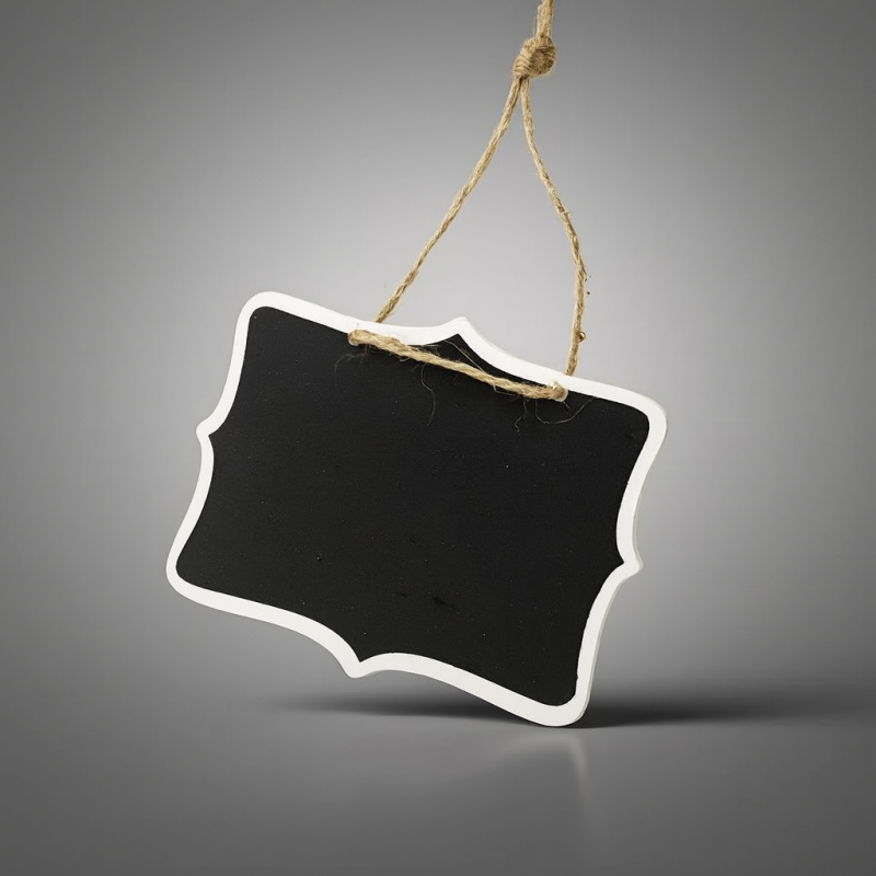 Etiqueta de pizarra para señalización de precios de madera para colgar 6 x 8 cm - 7438