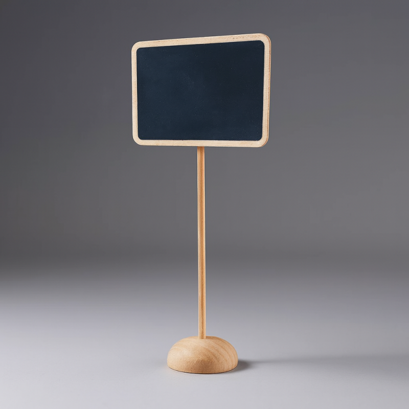 Etiqueta de pizarra para exposición de precios de madera 6 x 8,5 cm