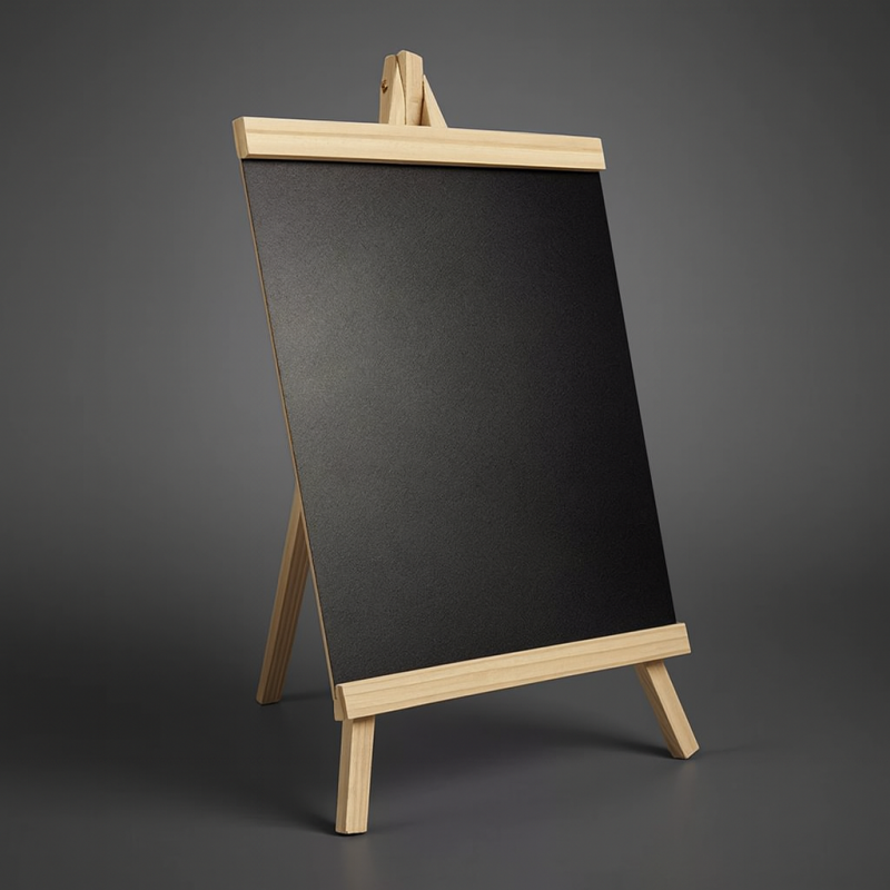Soporte de pizarra de madera para información de 25 x 48 cm