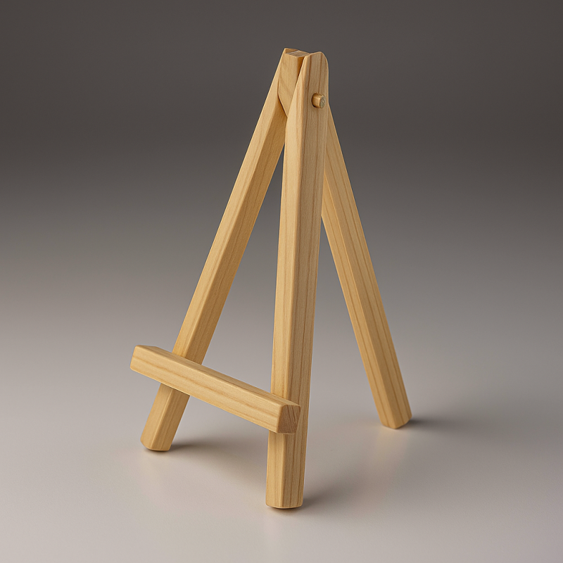 Pequeño caballete de madera para carteles, pequeño soporte de etiqueta de madera.