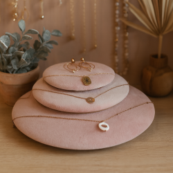 Lote de 3 volúmenes decorativos de terciopelo rosa