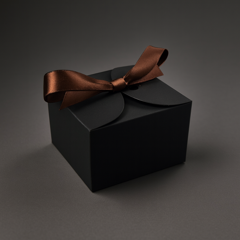 12 cajas plegables de cartón negro de 8 x 8 x 5 cm