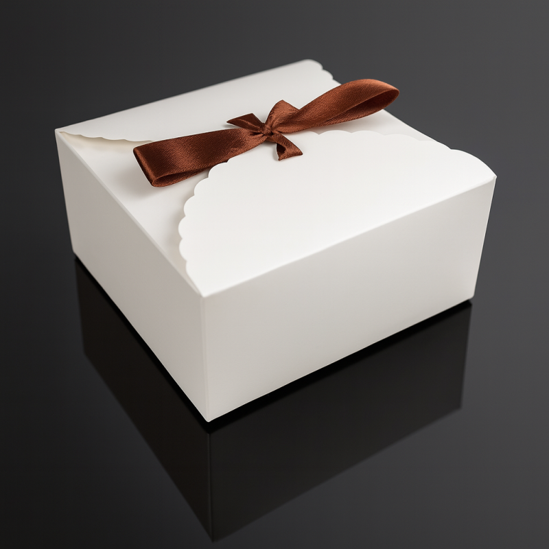 12 cajas plegables de cartón laminado blanco 12x12x5 cm
