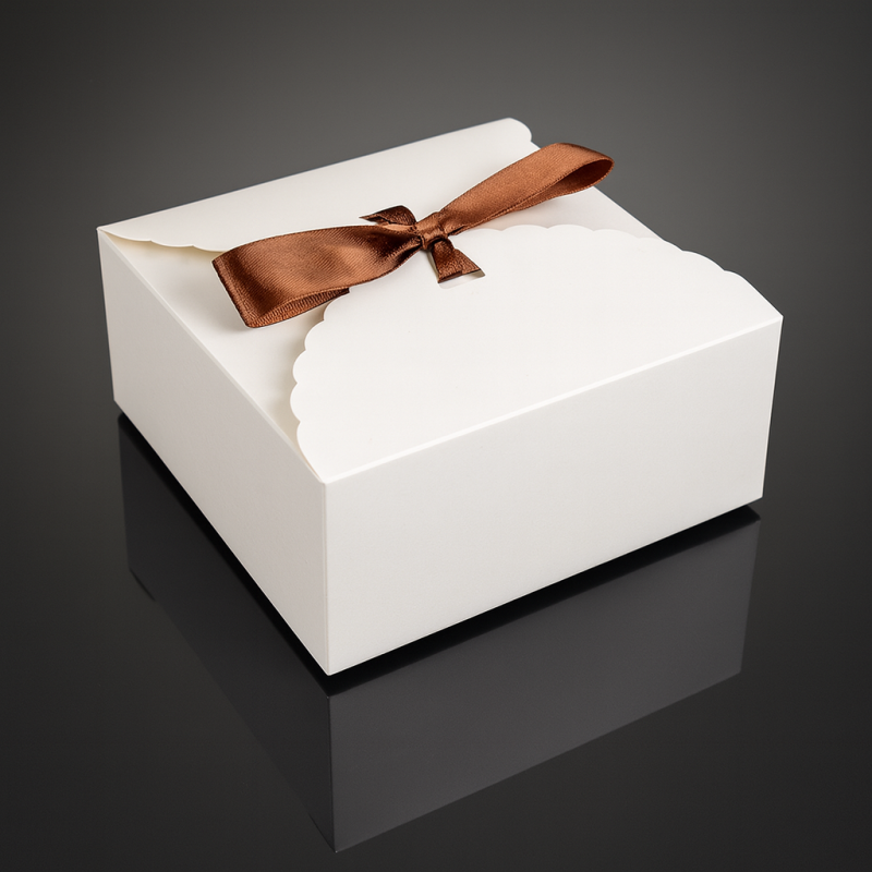 Lote de 12 cajas plegables de cartón laminado blanco 14x14x5cm