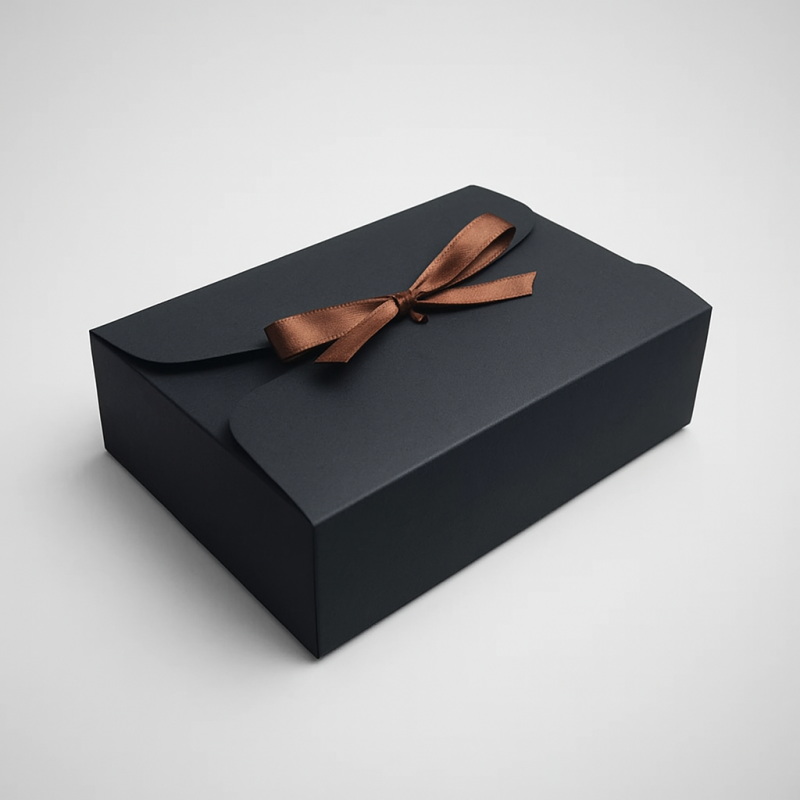12 cajas de regalo plegables de cartón negro 17,5 x 11,5 x 5 cm