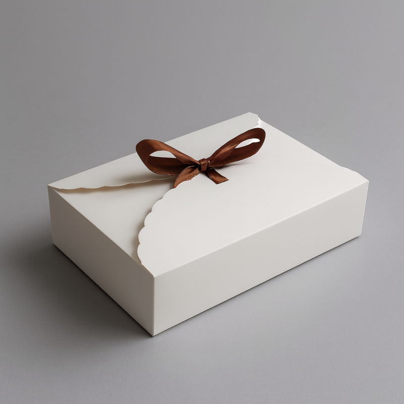 12 cajas de regalo plegables de cartón laminado blanco 17,5 x 11,5 x 5 cm