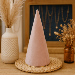 Cono para pulsera de terciopelo rosa empolvado