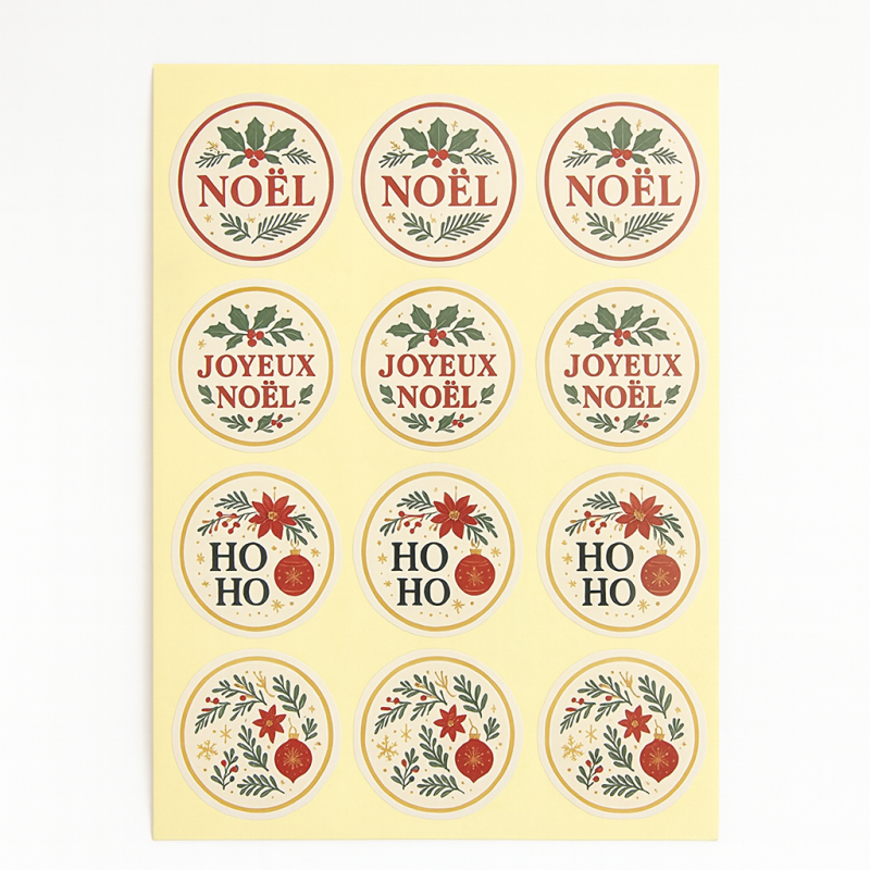 120 etiquetas redondas para regalos de 3 cm - navidad