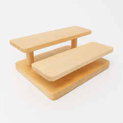 Pequeño soporte escalonado para gafas de madera, 2 pares