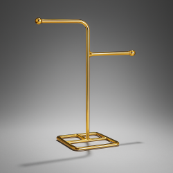 Pequeño árbol de joyas con 2 ramas escalonadas de metal dorado, 16 cm