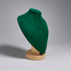 Busto de madera y ante verde esmeralda de 23 cm