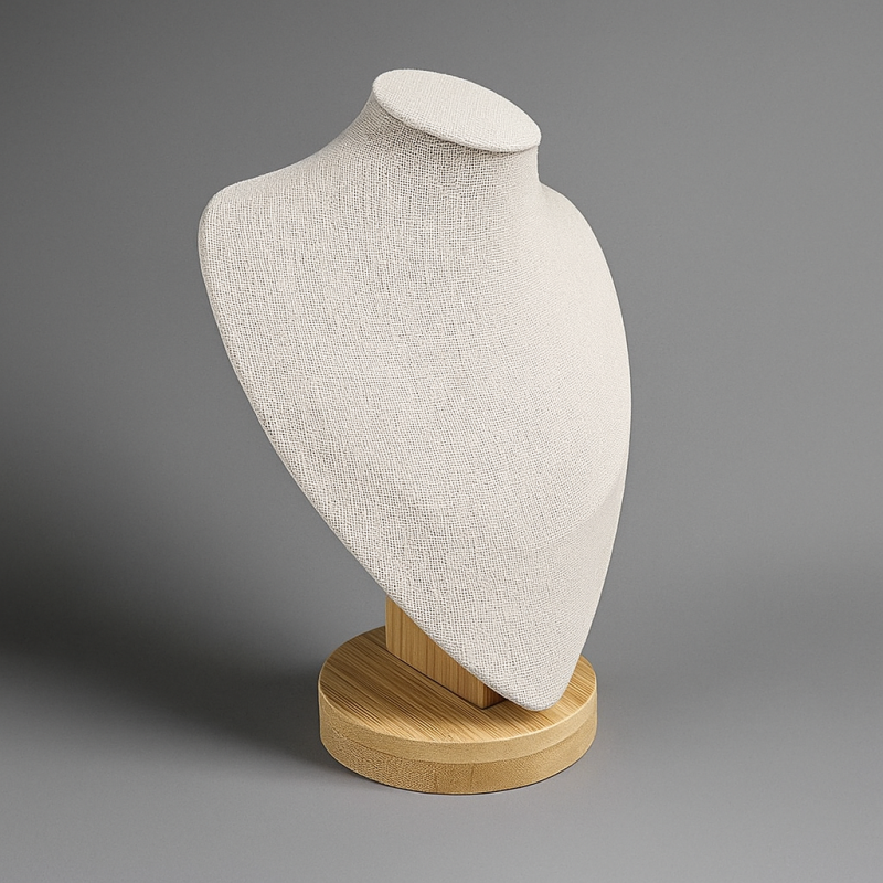 Busto de madera y algodón beige de 23 cm