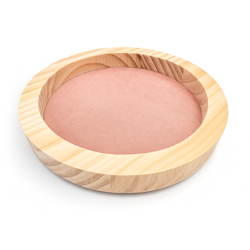 Bandeja pequeña reversible de madera de pino natural y de ante rosa