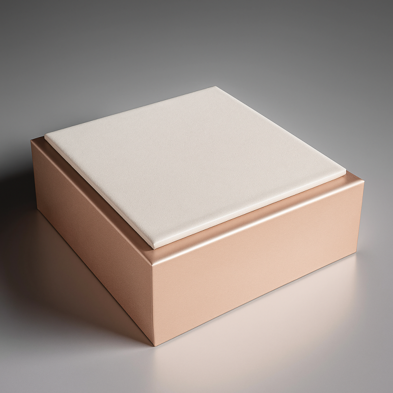 Base de presentación alta de símil piel blanco - h: 4,4 cm