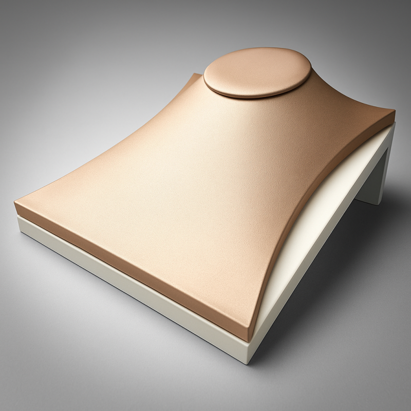 Busto plano de lujo para joyas de símil piel bicolor - Champagne