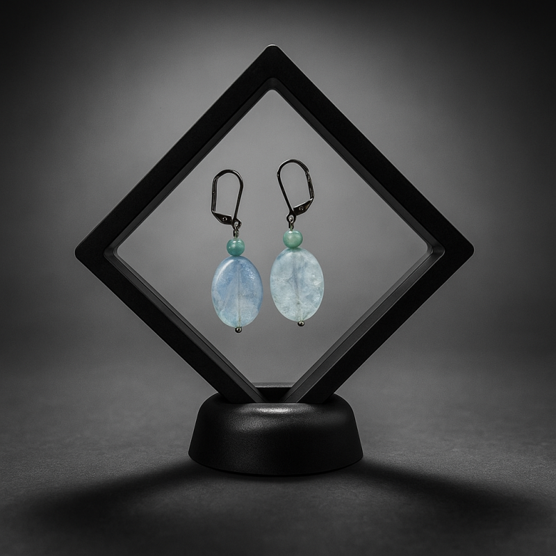 Joyero romboidal con efecto suspendido 9x9 cm - negro