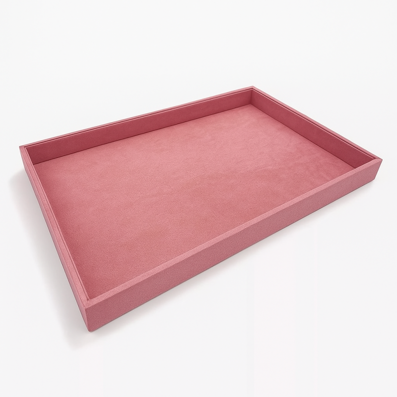 Bandeja de presentación de ante rosa blush