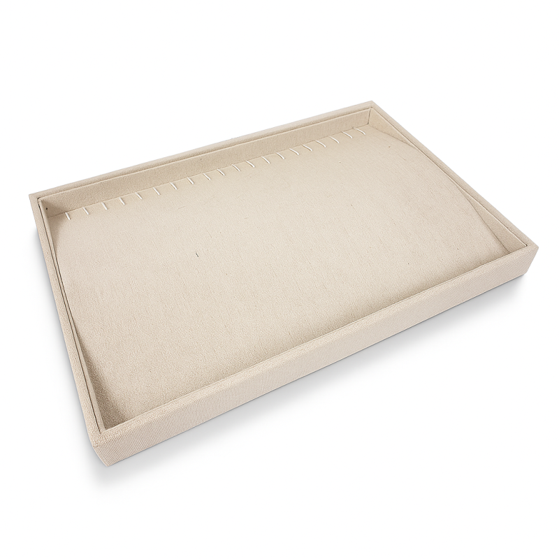 Bandeja de exposición para 20 collares - Algodón beige