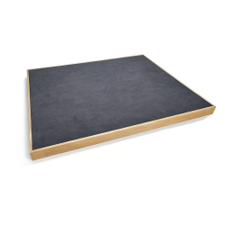 Bandeja grande sin accesorios para vitrina, de madera y de ante gris antracita