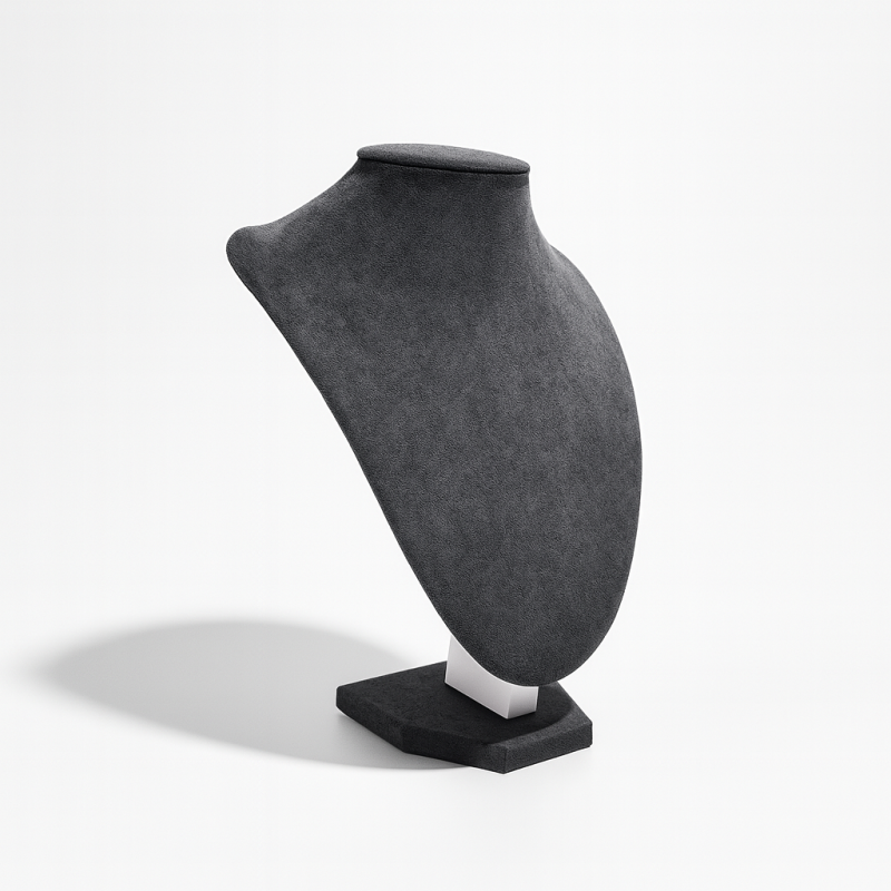 Pequeño busto de ante gris antracita de 21 cm