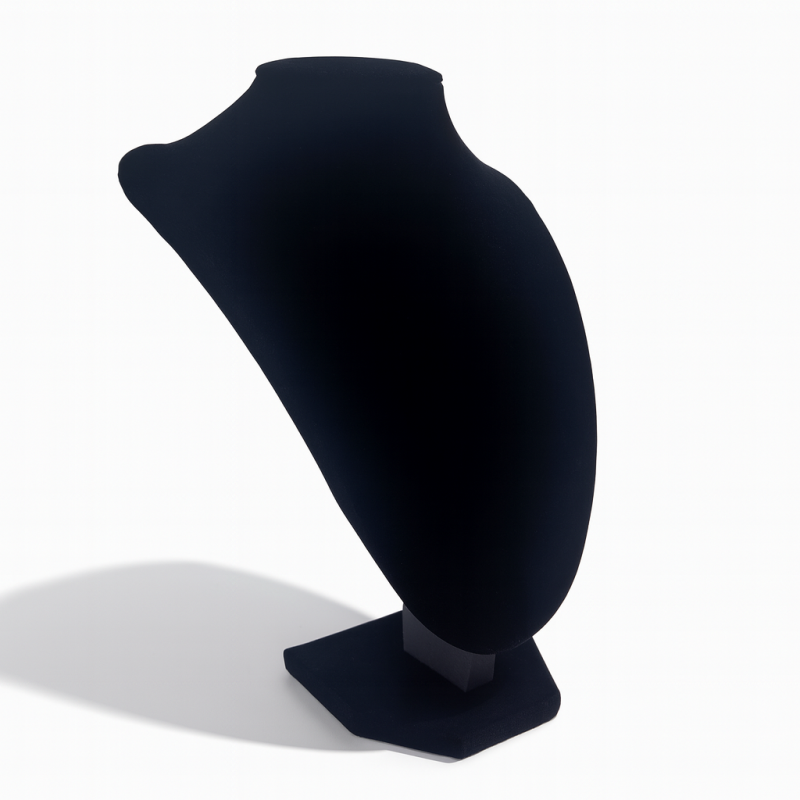 Busto de terciopelo negro para collares de 29 cm