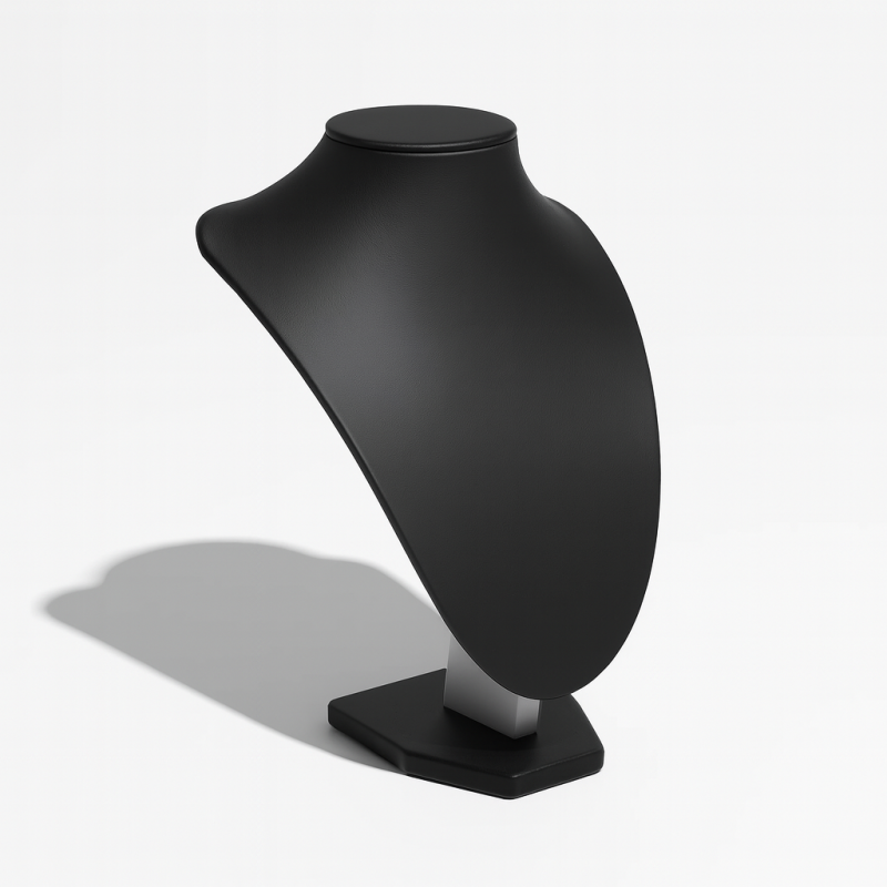 Busto de símil piel negro para collares de 29 cm