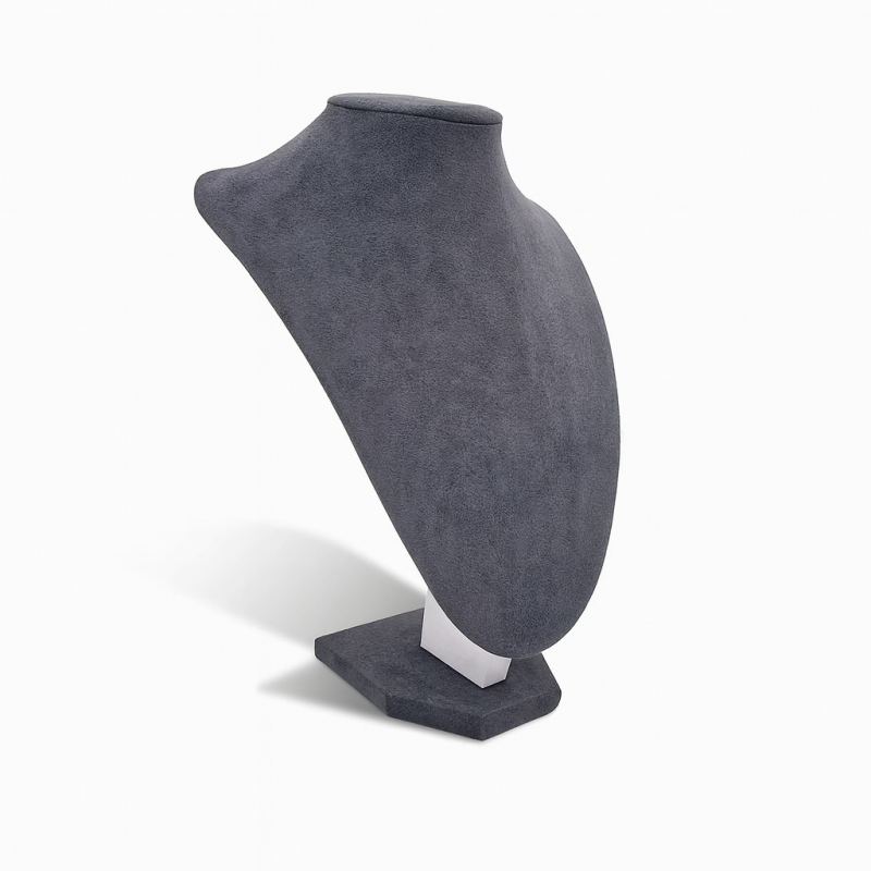 Busto de gran tamaño de ante gris antracita de 34 cm