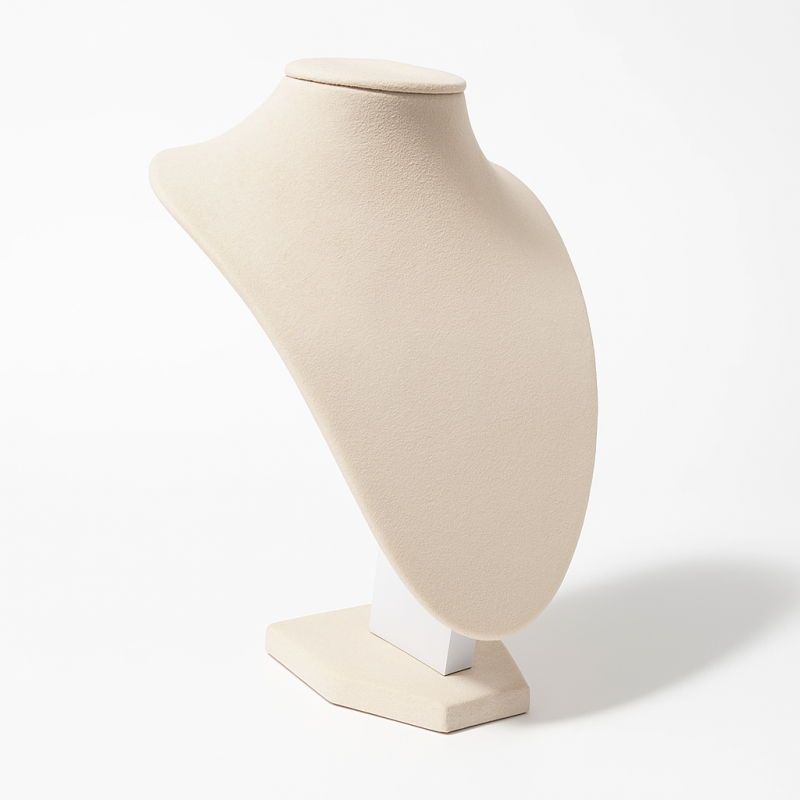 Busto grande de ante beige crema de 34 cm