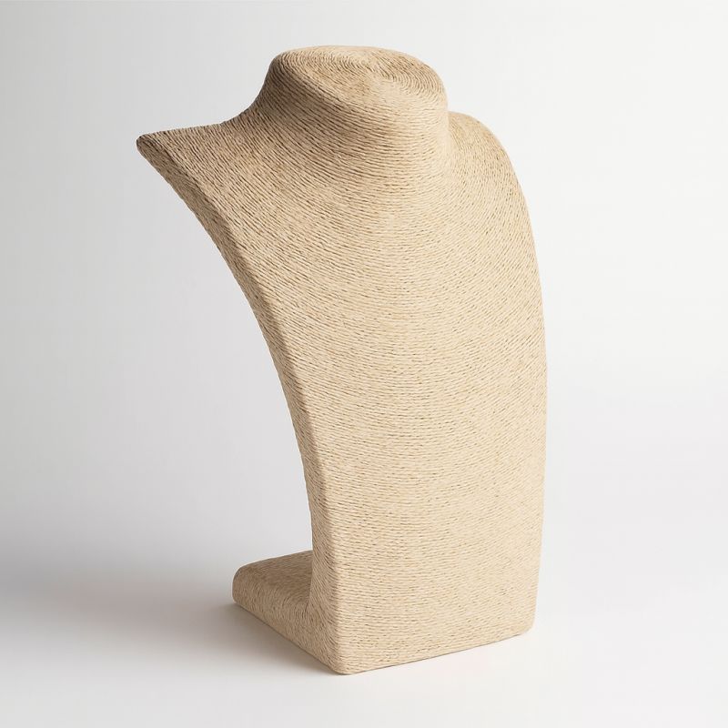Busto grande para collares de rafia cruda, 37 cm