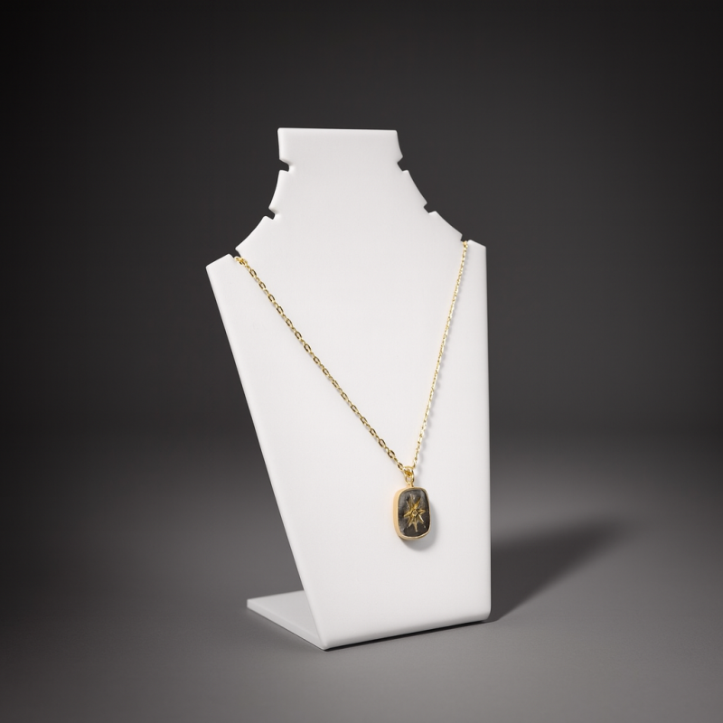 Lote de 10 expositores para joyas de metacrilato blanco para collares