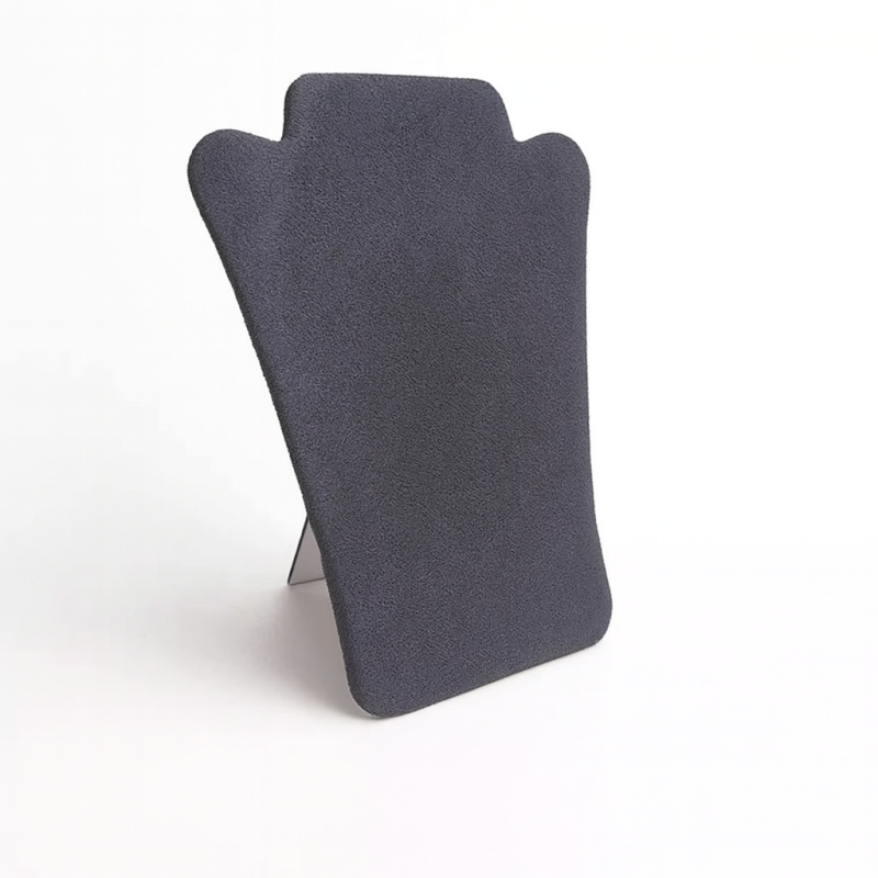Maniquí plegable para collares de ante gris antracita