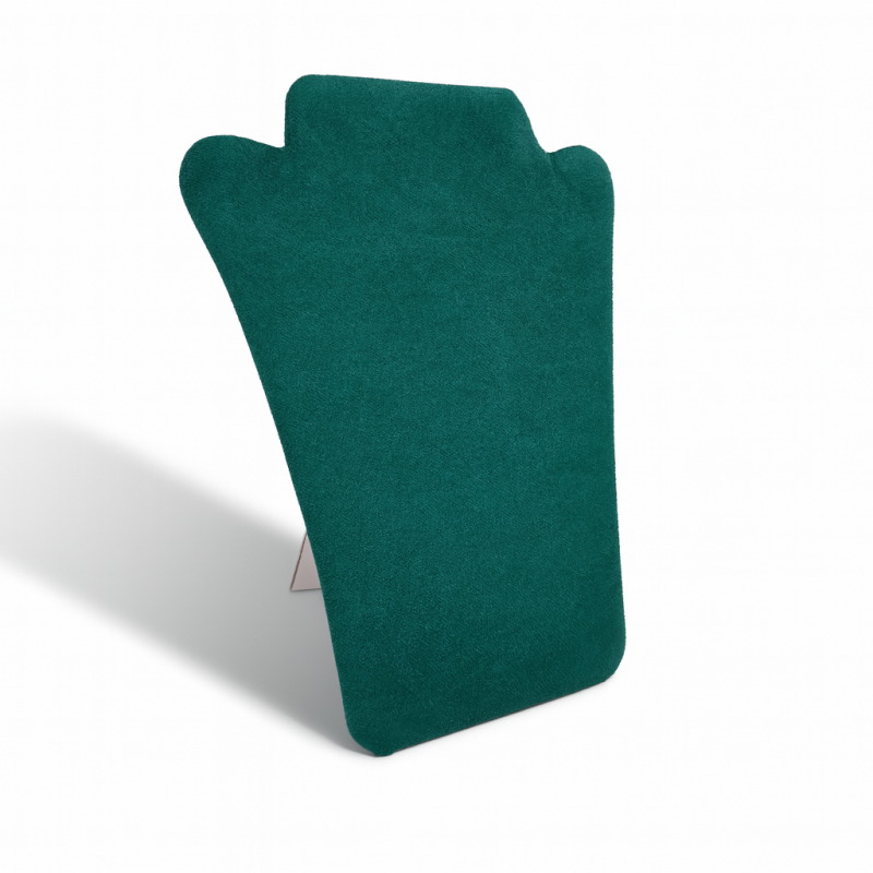 Busto plegable para collares de ante verde esmeralda