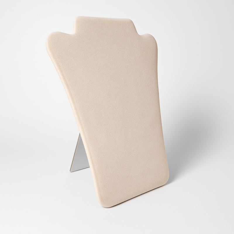 Busto plegable para collares de ante beige crema