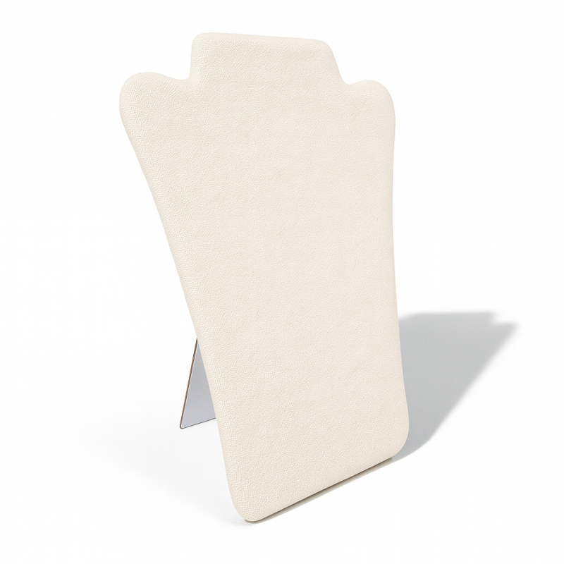 Busto plegable con collar de algodón beige natural