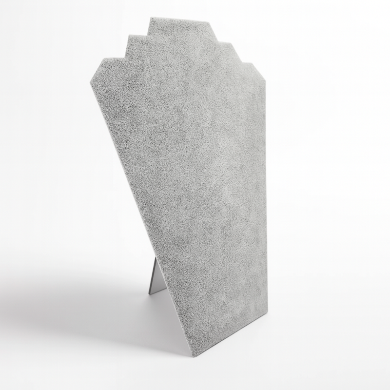 Busto para joyas de terciopelo gris